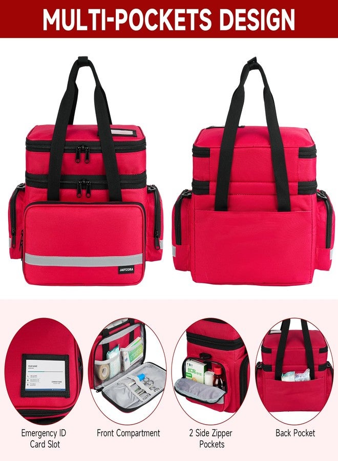 Jaffzora Large Pill Bottle Organizer, Double Layers Medicine Storage Bag with Lockable Zippers and Shoulder Strap,Medication Travel Bag for Prescription Bottles, Vitamins & Medical Supplies, Red (Bag Only) - Image 4